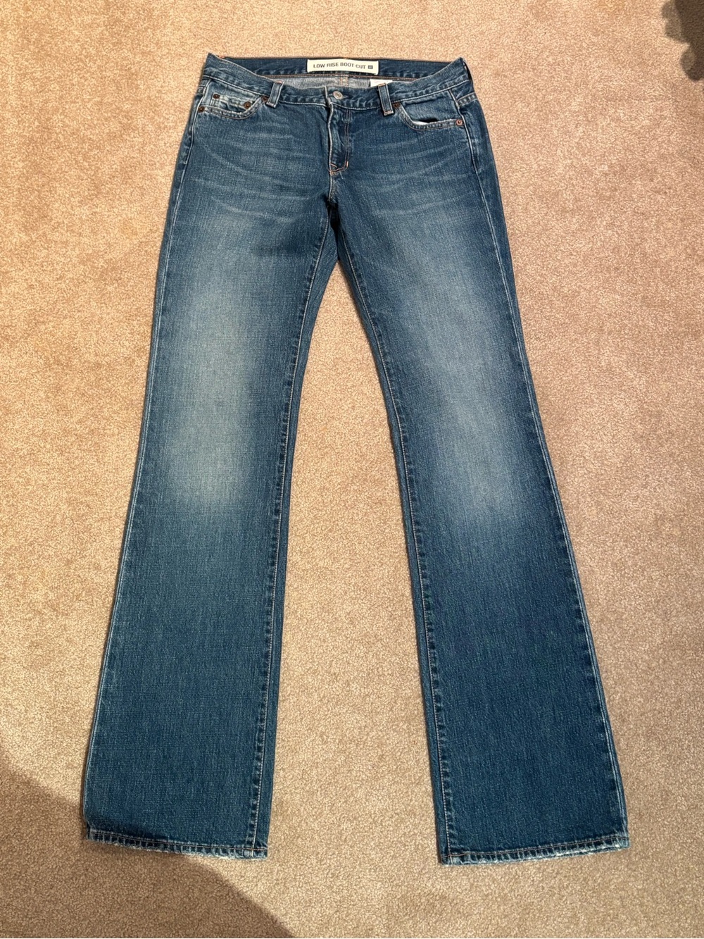 Vintage Gap Jeans Womens 6B 32x36 Long Boot Cut Low Rise Dark Wash Stretch Denim